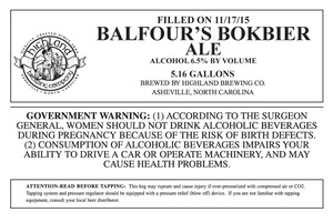 Highland Brewing Co. Balfour's Bokbier