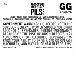 Goose Island Beer Co. Goose Four Star Pils December 2015