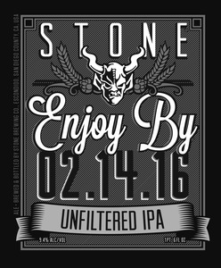 Stone Enjoy By Unfiltered IPA December 2015