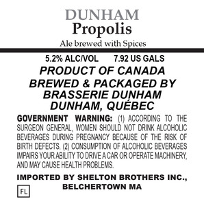 Brasserie Dunham Propolis December 2015
