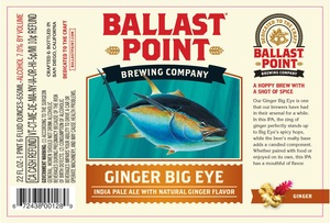 Ballast Point Ginger Big Eye December 2015