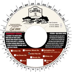 Mt Carmel Brewing Company India Pale Ale December 2015