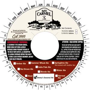 Mt Carmel Brewing Company Dewey's Seasonal Ale December 2015