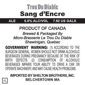 Le Trou Du Diable Sang DÉncre