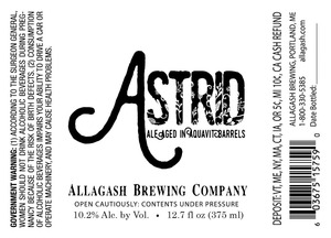 Allagash Brewing Company Astrid January 2016