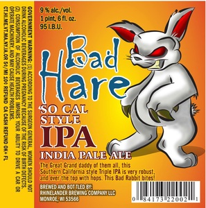 Bad Hare So Cal IPA December 2015