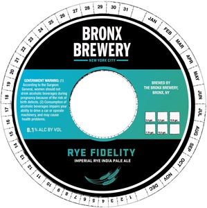 The Bronx Brewery Rye Fidelity Imperial Rye India Pale Ale