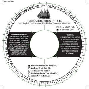 Tuckahoe Brewing Company Juicebox India Pale Ale (ipa) December 2015