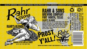 Rahr & Sons Brewing, LP Rahr's Blonde