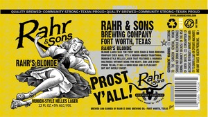 Rahr & Sons Brewing, LP Rahr's Blonde December 2015