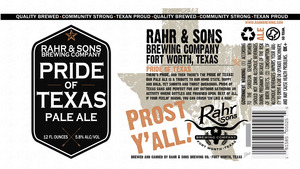 Rahr & Sons Brewing, LP Pride Of Texas Pale Ale