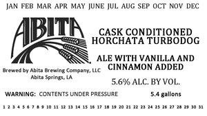 Abita Cask Conditioned Horchata Turbodog January 2016