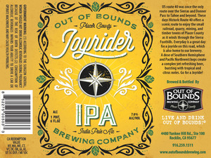 Out Of Bounds Brewing Company Joyrider IPA December 2015