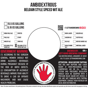 Left Hand Brewing Company Ambidextrous January 2016