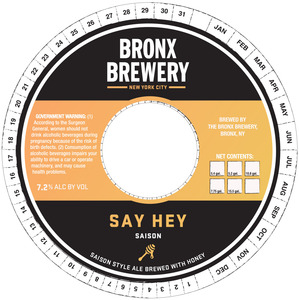 The Bronx Brewery Say Hey Saison December 2015