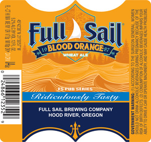 Full Sail Blood Orange Wheat Ale January 2016