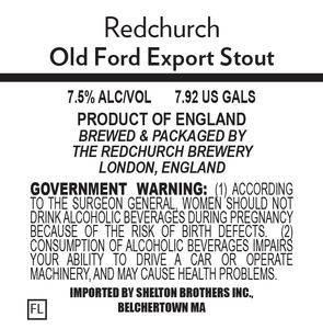 Redchurch Brewery Old Ford Export Stout