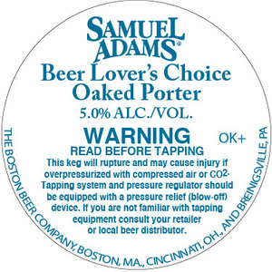 Samuel Adams Beer Lover's Choice Oaked Porter