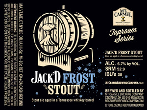 Mt Carmel Brewing Company Jack'd Frost Stout January 2016