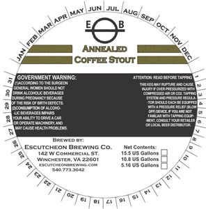 Escutcheon Brewing Co. Annealed Coffee Stout January 2016