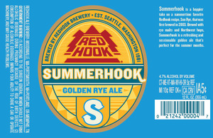 Redhook Ale Brewery Summerhook Golden Rye Ale January 2016