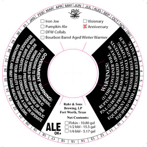 Rahr & Sons Brewing, LP Anniversary January 2016