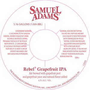 Samuel Adams Rebel Grapefruit IPA January 2016