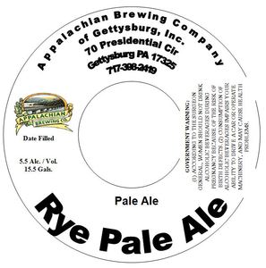 Appalachian Brewing Company Rye Pale Ale January 2016