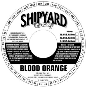 Shipyard Brewing Co. Blood Orange January 2016