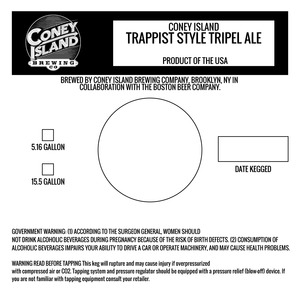 Coney Island Trappist Style Tripel Ale January 2016