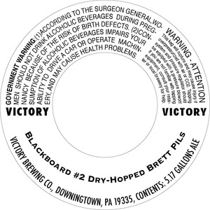 Victory Blackboard Dry-hopped Brett Pils January 2016