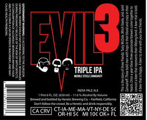 Heretic Brewing Company Evil3 January 2016