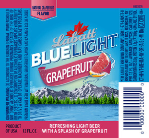 Labatt Blue Light Grapefruit January 2016