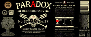 Paradox Beer Company Skully Barrel No. 37 January 2016