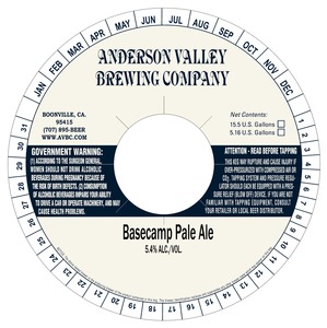 Anderson Valley Brewing Company Basecamp Pale January 2016