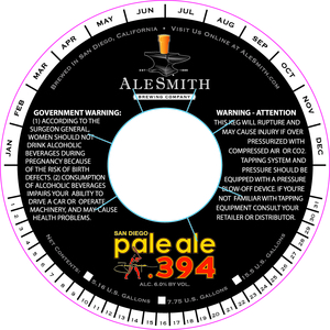 Alesmith San Diego Pale Ale .394 January 2016