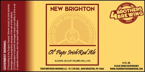 New Brighton Ol' Paps Irish Red Ale January 2016