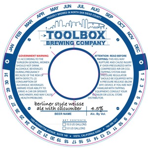 Toolbox Brewing Company Cucumberliner January 2016