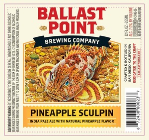 Ballast Point Pineapple Sculpin January 2016