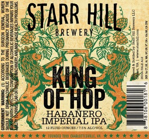 Starr Hill King Of Hop January 2016