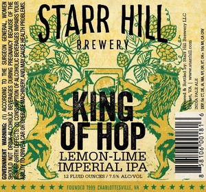 Starr Hill King Of Hop January 2016