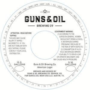 Guns & Oil Brewing Co American Lager