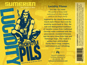 Sumerian Brewing Co Lucidity Pilsner