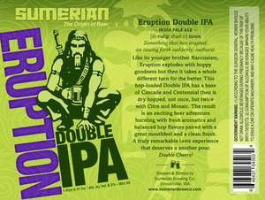 Sumerian Brewing Co Eruption Double IPA February 2016