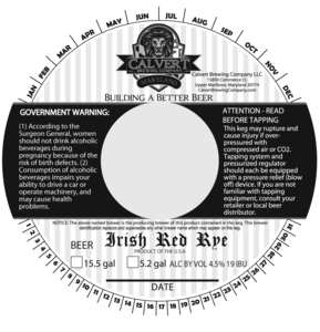 Calvert Brewing Company Irish Red Rye