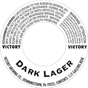 Victory Dark Lager January 2016