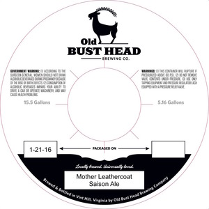 Old Bust Head Brewing Co. Mother Leathercoat January 2016