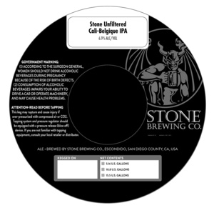 Stone Unfiltered Cali-belgique Ipa 