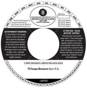 Carpe Brewem Rye IPA February 2016