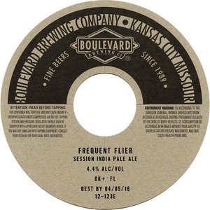 Boulevard Frequent Flier Session IPA January 2016